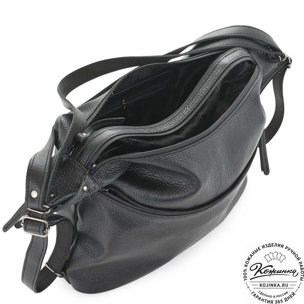  Женская кожаная сумка-трансформер "Ливадия" (черная)